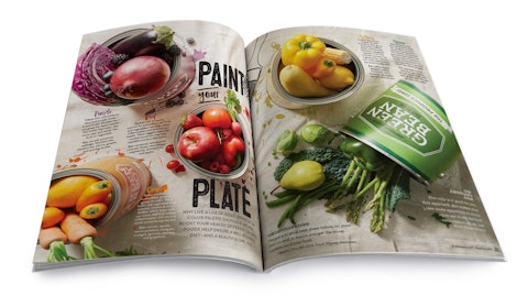 A spread of a produce story from Fresh Thyme Market's Crave magazine.